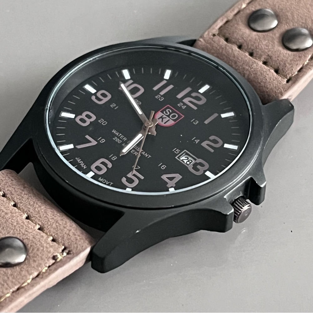 Soki Men's Analog Quartz Date Display Military Wa… - image 7
